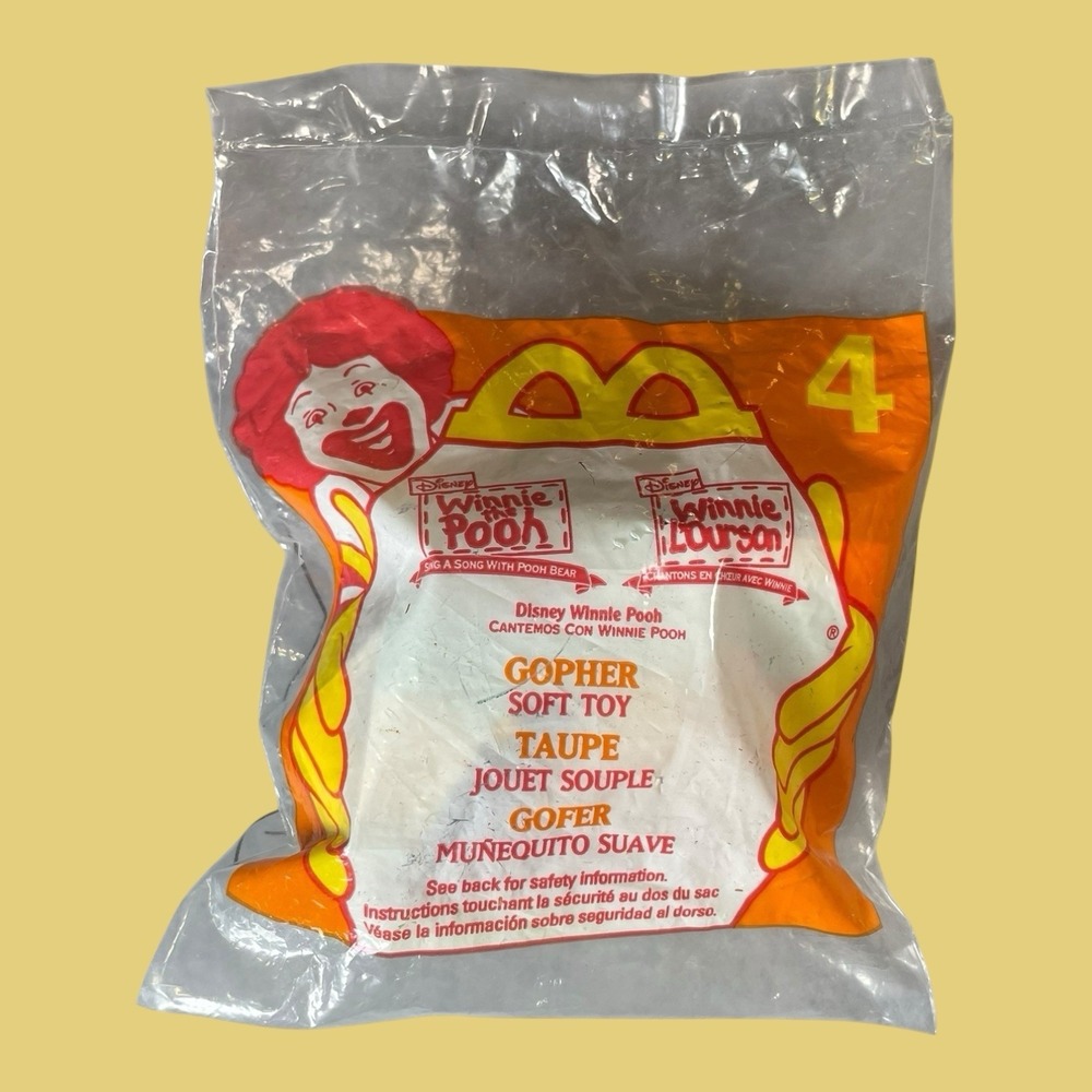 1999 McDonald's Winnie The Pooh Soft Toy Clip Happy Meal